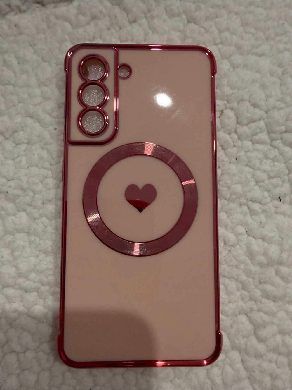 Samsung Clear TPU Phone Case with Rose Metallic Edge